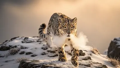 Photo to video AI free — snow leopard photo animated into a walking video