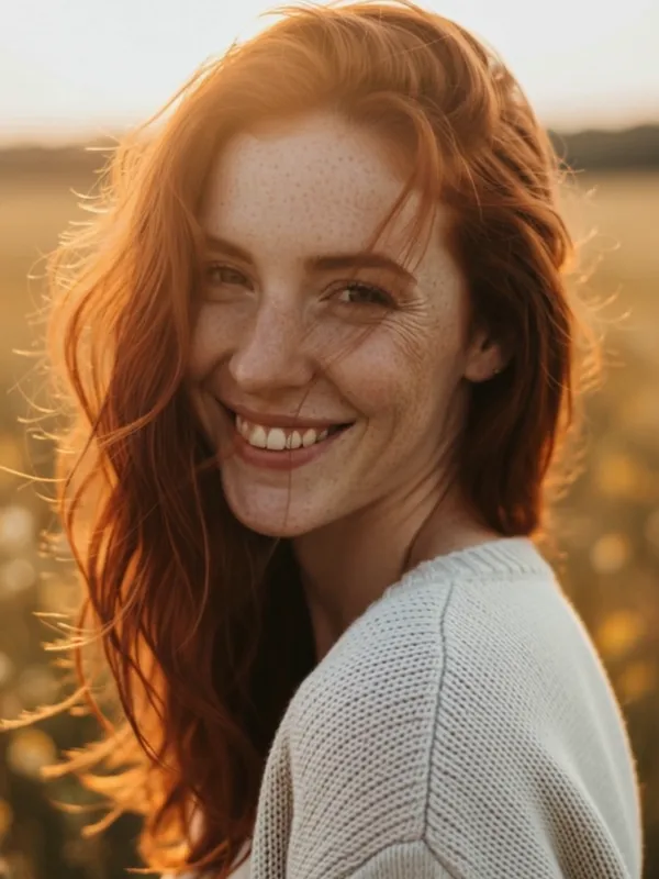 Photo to video AI free result — the portrait animated, she turns and smiles