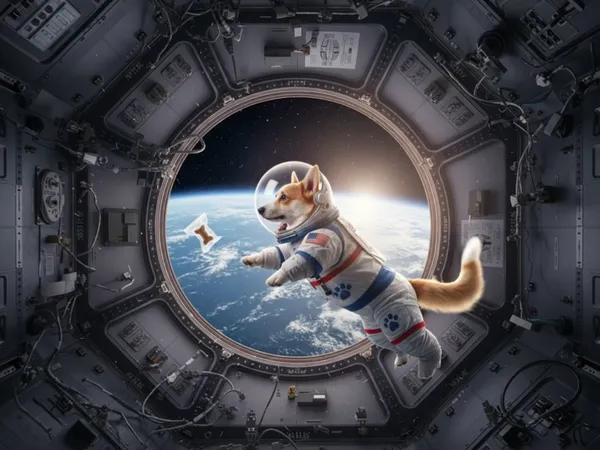 Photo to video AI free result — the corgi floats, ears flapping, treat drifting past