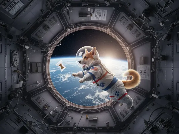 Photo to video AI free input — corgi astronaut photo in a space station